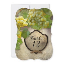 Números de mesa elegantes Uvas de recepción Viñedo