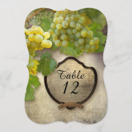 Números de Mesa Elegantes Uvas de Recepción Viñedo