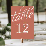 Números de mesa en guión elegante de arcilla y bla<br><div class="desc">Tarjetas de números de mesa elegantes y sencillas con una fuente de escritura de estilo caligráfico. Personalice cada tarjeta con los números de su mesa para adaptarlos a cualquier boda o fiesta de cualquier tamaño. Haga clic en Personalizar para cambiar la fuente y el color del número o cambiar el...</div>