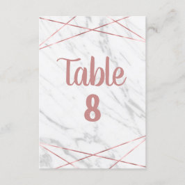 Números de mesa en triángulo de mármol blanco y or