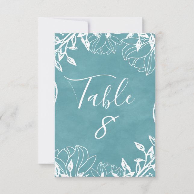 Números de Mesa Florales en Acuarela Editables por (Anverso)