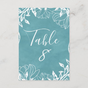 Números de Mesa Florales en Acuarela Editables por