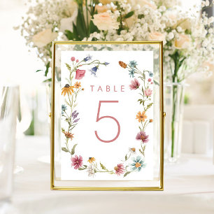 Números de mesa florales para fiesta de flores sil