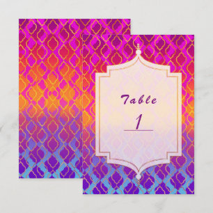 Números de mesa glam arabes marroquíes de colores