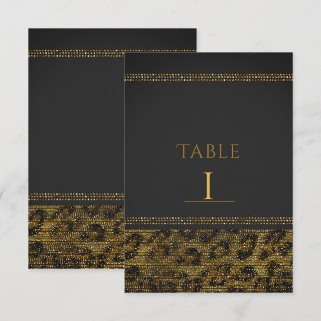 Números de mesa Glam Chic con lentejuelas y brillo (Anverso / Reverso)