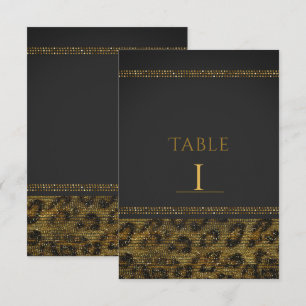 Números de mesa glamour lentejuelas destello leopa