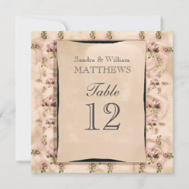 Números de Mesa Guardar Rosa Vintage