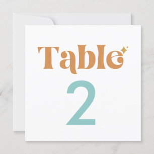 Números de mesa modernos retro de doble cara
