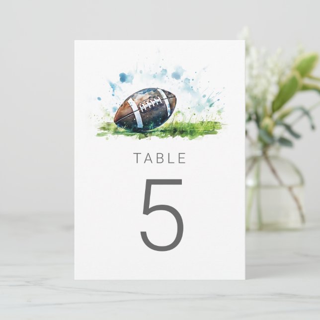 Números de mesa para Baby Shower de Fútbol al Acua (Anverso de pie)
