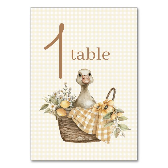 Números de mesa para baby shower de Limón Silvestr (Anverso)
