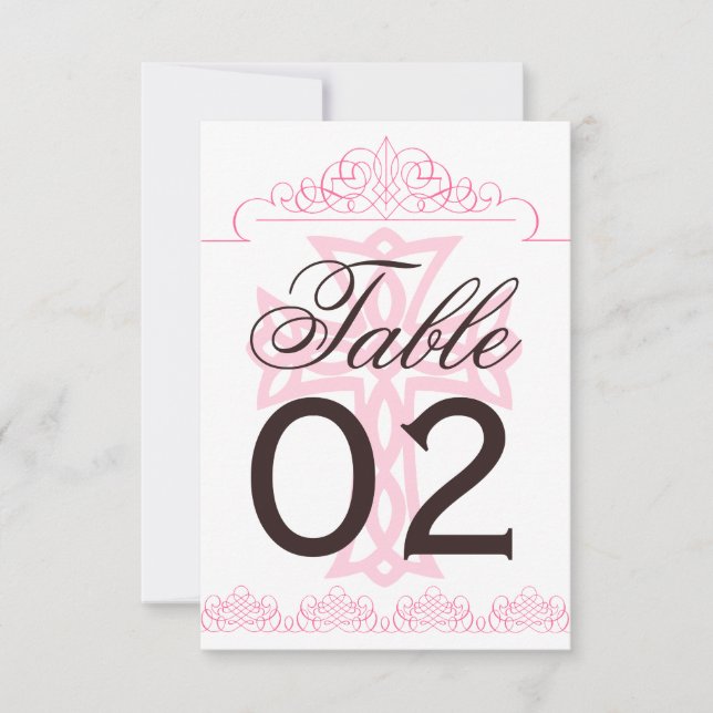 Números de mesa para boda con cruz (Anverso)