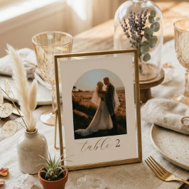 Números de Mesa para Boda con Foto en Letra Modern