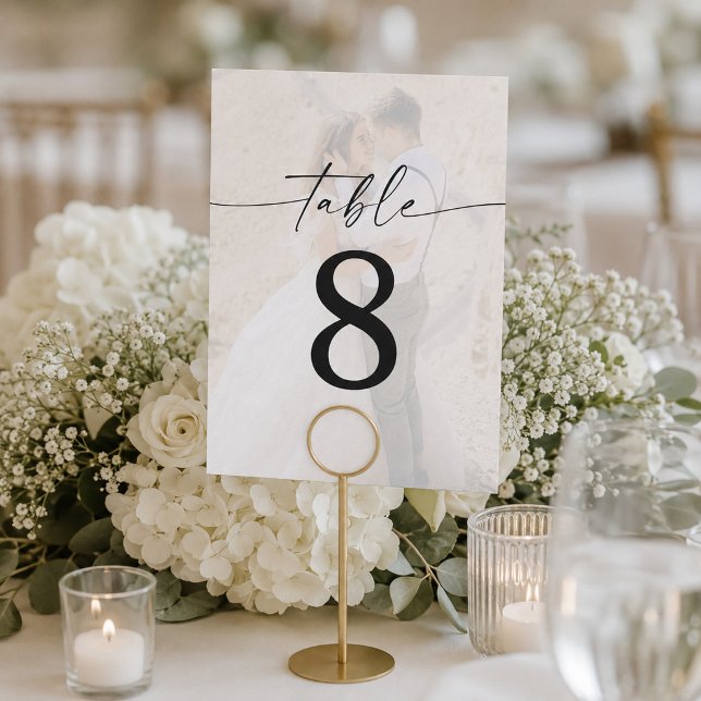Números de mesa para boda con foto modernos en gui (Subido por el creador)