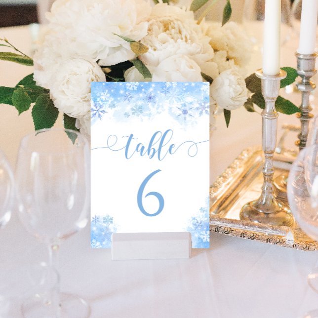 Números de mesa para boda de invierno con copos de (Subido por el creador)