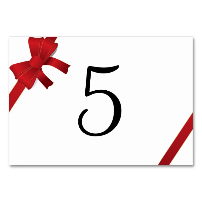 Números de mesa para boda de invierno con lazos ro (Anverso)