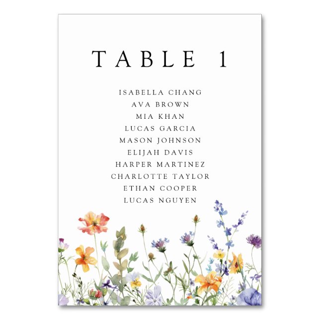 Números de Mesa para Boda de Jardín de Flores Silv (Anverso)