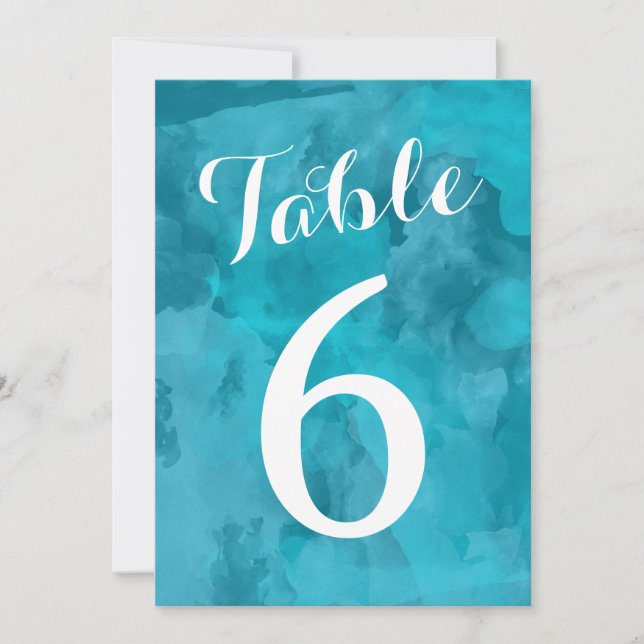 Números de mesa para boda de romance acuarela (Anverso)