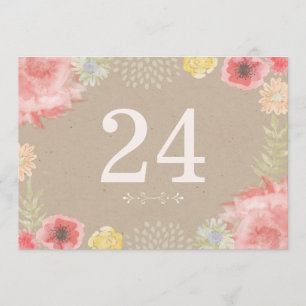 Números de Mesa para Boda de Verano en el Prado