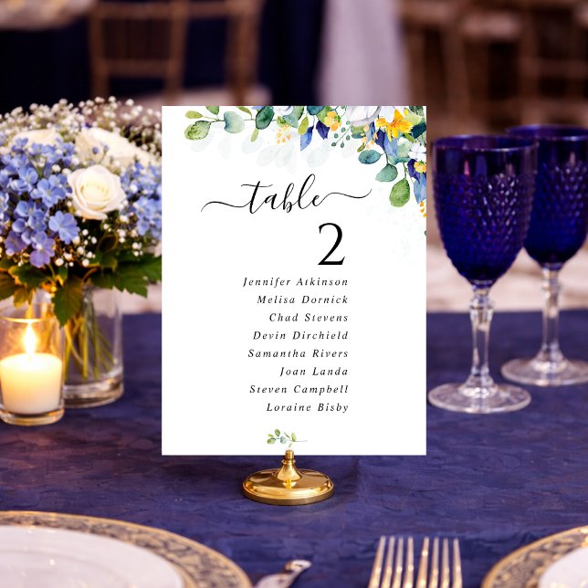 Números de mesa para boda elegantes en amarillo y  (Subido por el creador)