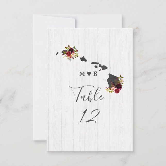 Números de mesa para boda en destino del estado de (Anverso)