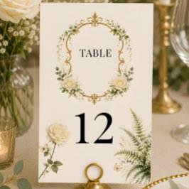 Números de mesa para boda en jardín secreto de luj