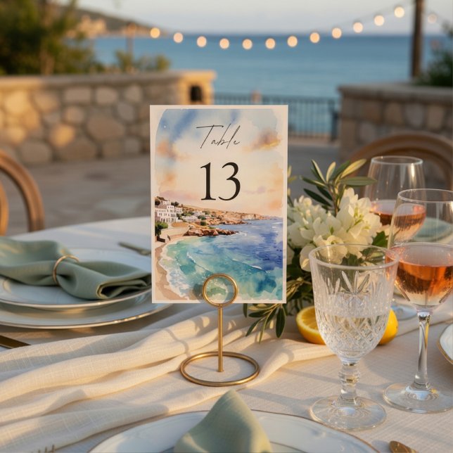 Números de Mesa para Boda en Santorini | Mediterrá (Subido por el creador)