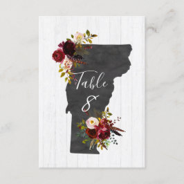 Números de mesa para boda en Vermont State