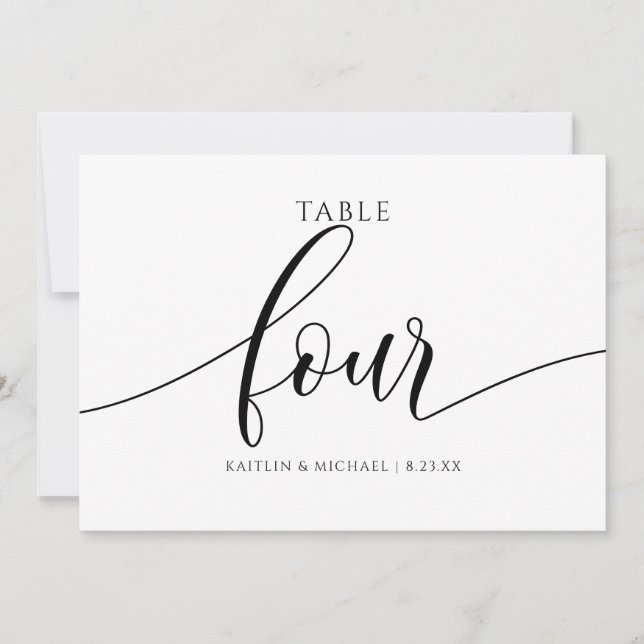 Números de mesa para boda modernos - Caligrafía -  (Anverso)