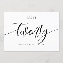Números de mesa para boda modernos con caligrafía