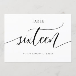 Números de mesa para boda modernos con caligrafía