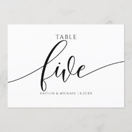 Números de mesa para boda modernos con caligrafía
