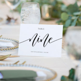 Números de mesa para boda modernos con caligrafía