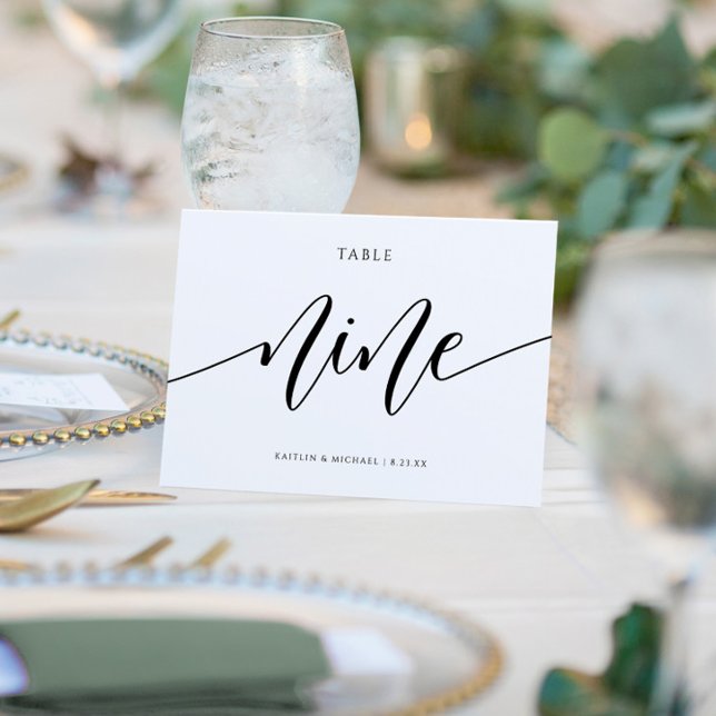 Números de mesa para boda modernos con caligrafía  (Subido por el creador)
