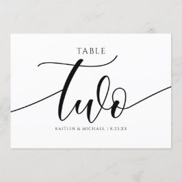 Números de mesa para boda modernos con caligrafía