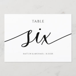 Números de mesa para boda modernos con caligrafía