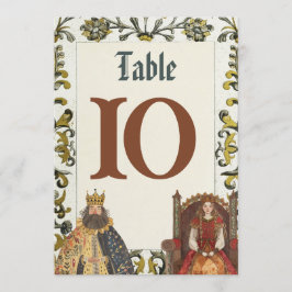 Números de mesa para boda real del Renacimiento me