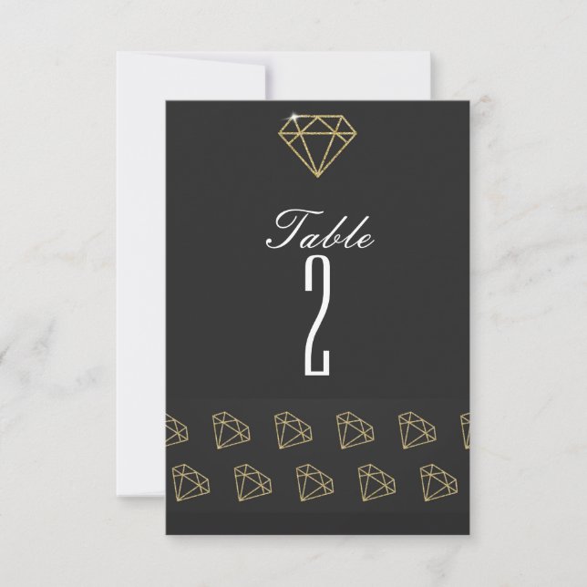 Números de mesa para despedida de soltera glamuros (Anverso)