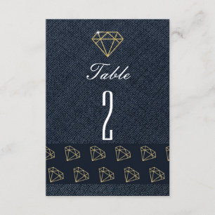 Números de mesa para fiesta de mezclilla y diamant