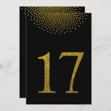 Números de mesa para la fiesta de boda en negro y 