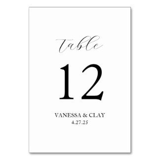 Números de mesa personalizados con nombre y fecha
