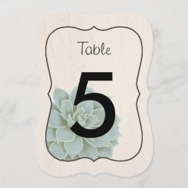 Números de mesa rústicos de suculentas