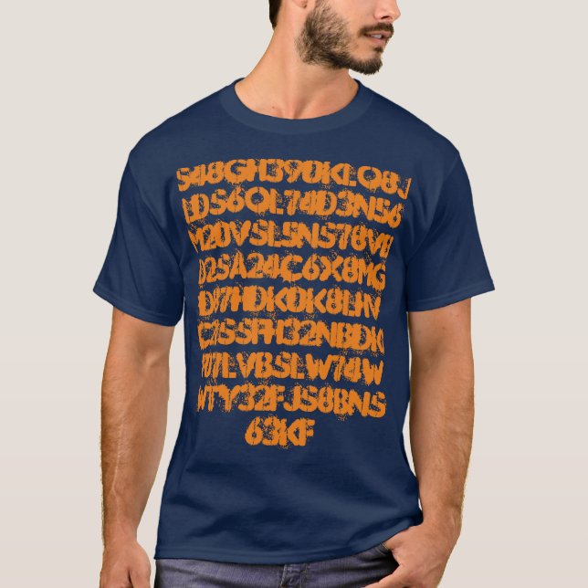 Números de naranja Cartas Funky Camiseta (Anverso)
