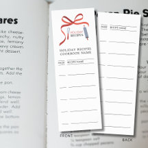 Números de página del libro de cocina de recetas d