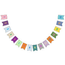 Números de personalizable 1-16 en banderas colorid