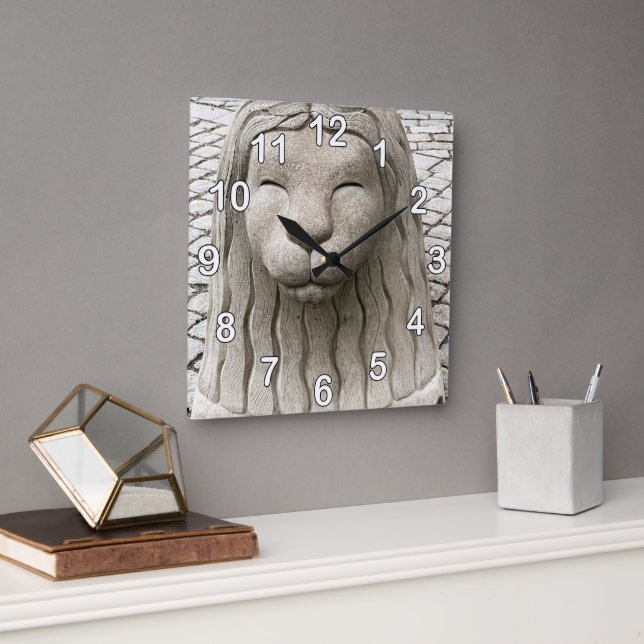 Números de reloj de león de piedra de Estocolmo (Oficina)