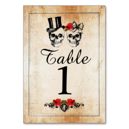 Números de tabla Boda Azúcar cráneo tarjetas rusas