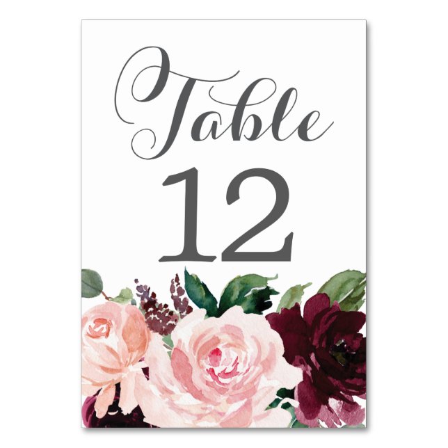 Números de tabla Boda de tarjetas de mesa de Borgo (Anverso)