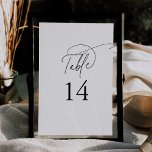 Números de tabla Boda elegantes de 5 x 7"<br><div class="desc">Estos elegantes números de mesa boda de 5x7" son perfectos para un boda sencillo. El moderno diseño minimalista presenta una caligrafía romántica blanca y negra intemporal con un estilo bohemio de cuento de hadas. Los números de tabla se imprimen en la parte delantera y trasera (de doble cara). Personalizar y...</div>