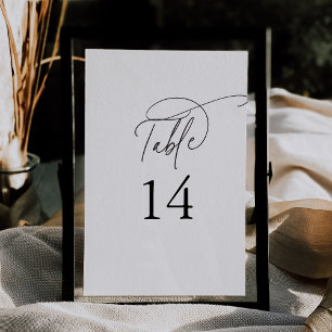 Números de tabla Boda elegantes de 5 x 7"