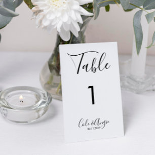 Números de tabla Boda minimalistas - Fronteras cru